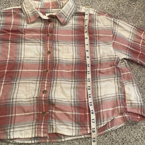 American Eagle Cropped Flannel Pink Size small - Picture 3 of 7
